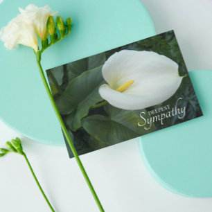 White Calla Lily Floral Sympathy Card
