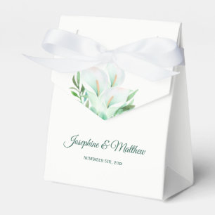 White Calla Lily Floral Wedding Favor Boxes