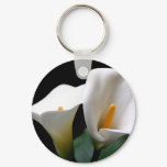 White Calla Lily Flower Keychain