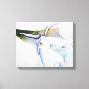 WHITE CALLA LILY FLOWERS WRAPPED CANVAS PAINTING PRINT