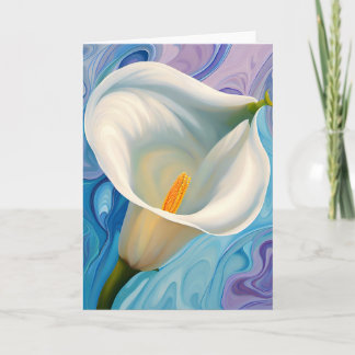 White Calla Lily in style of Georgia O'Keeffe Card