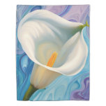 White Calla Lily in style of Georgia O&#39;Keeffe Duvet Cover