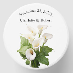 White Calla Lily Personalized Mini Candle Favors