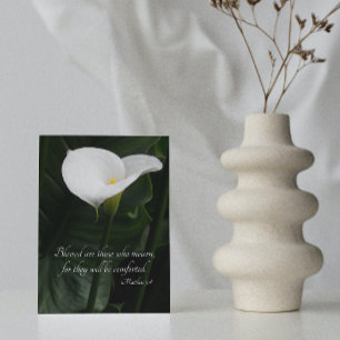 White Calla Lily Religious Sympathy Card