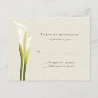 White Calla Lily Reply cards