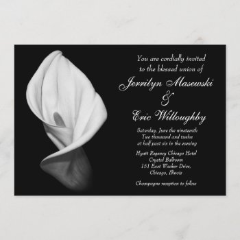 White Calla Lily Wedding Invitation by SharonCullars at Zazzle