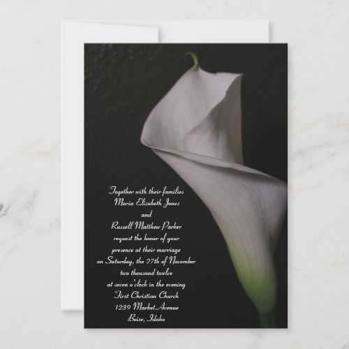 White Calla Lily Wedding Invitations