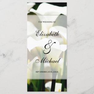 White Calla Lily Wedding Program