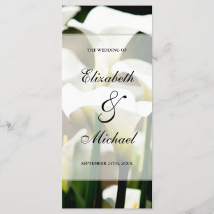 Calla Lilies Wedding Programs Zazzle