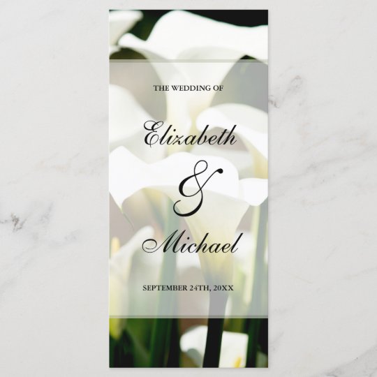 White Calla Lily Wedding Program Zazzle White Calla Lily Wedding Program