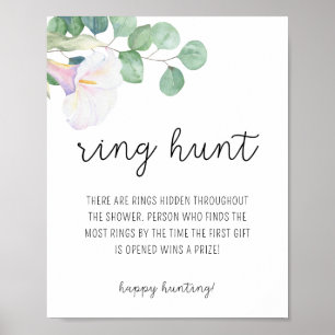 White calla - Ring hunt bridal shower game Poster