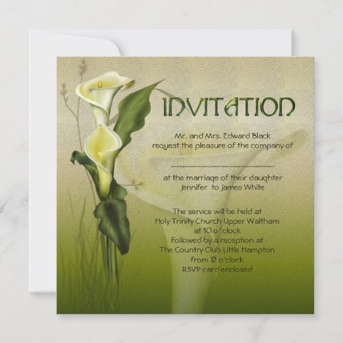 White Calla Wedding Invitations