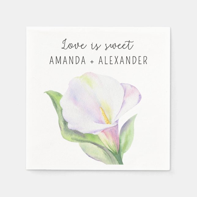 White calla - wedding shower candy napkins (Front)
