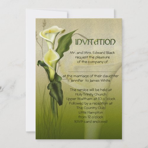 White Calla Wedding Suite Announcements