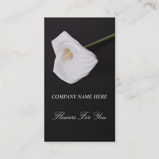 Customizable White callalilly Flowers For You Business card