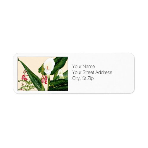 White Callalily Flowers Return Address Label