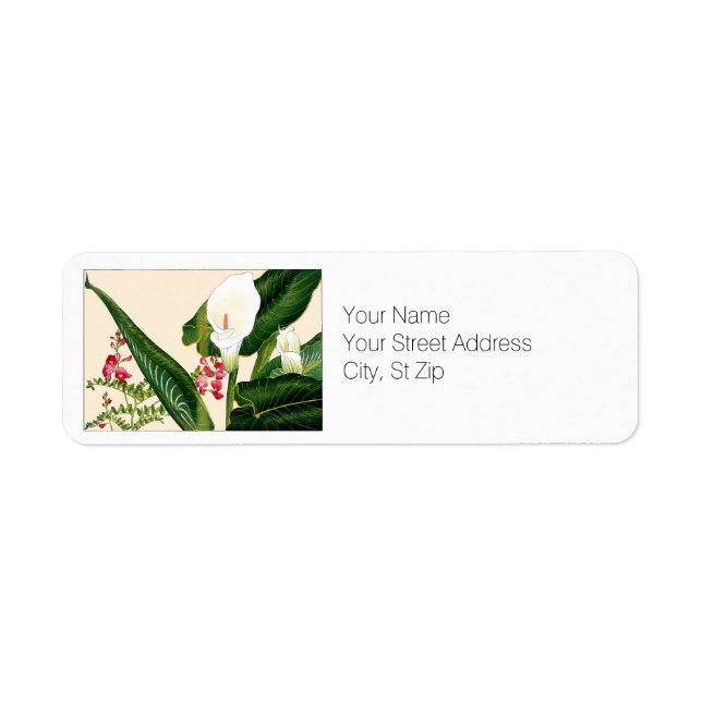 White Callalily Flowers Return Address Label (Front)