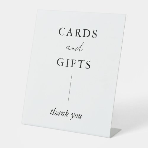 White Calligraphy Cards and Gifts Pedestal Sign