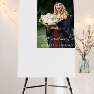 White Calligraphy Photo Graduation Guest Signature Foam Board
