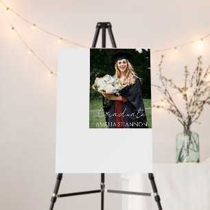 White Calligraphy Photo Graduation Guest Signature Foam Board