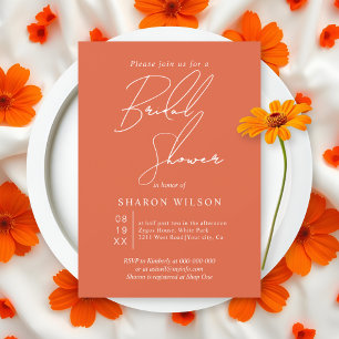White calligraphy Verona sunset Bridal shower Invitation