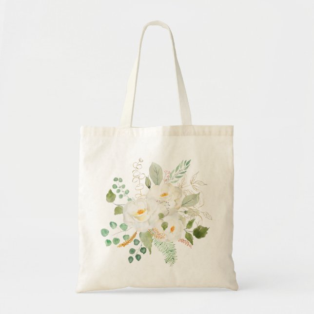 white camelia flowers arrangement tote bag (Front)