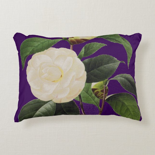 White Camellia, 1833 Accent Pillow (Front)
