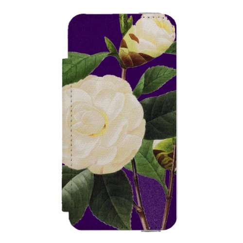 White Camellia 1833 Wallet Case For iPhone SE55s