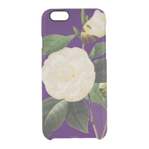 White Camellia 1833 Clear iPhone 66S Case