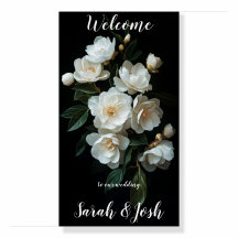 White camellia bouquet on black