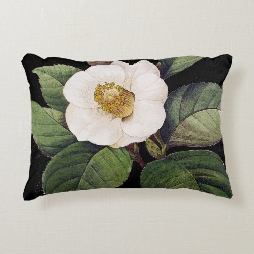 White Camellia Decorative Pillow