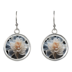 White camellia earrings