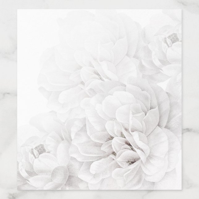 White Camellia Simple  Envelope Liner (Design)