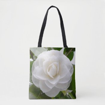 White Camellia Watercolor Fine Floral Tote Bag by euclid_ at Zazzle