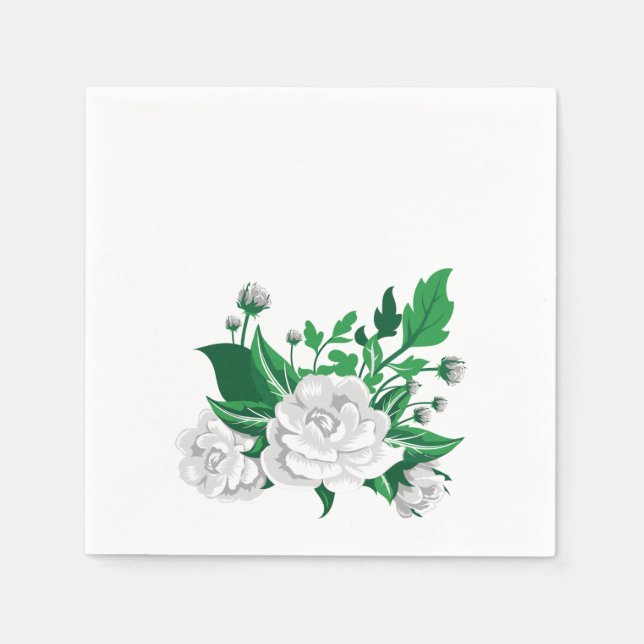 White Camellias Napkins (Front)