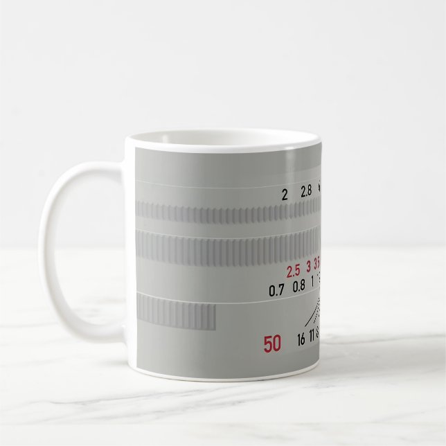 White Camera Lens Photographer Coffee Mug (Left)