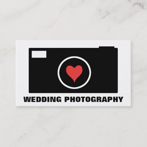 White Camera Wedding Photography Business Card