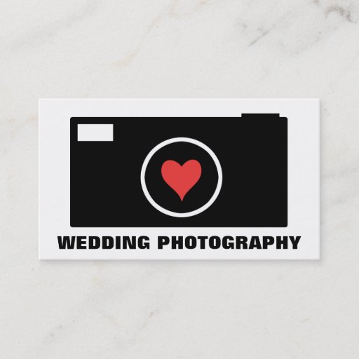Customizable White Camera Wedding Photography Business Card