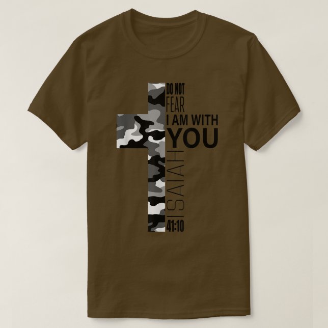 White Camo Do Not Fear Christian Verse Couples Wom T-Shirt (Design Front)