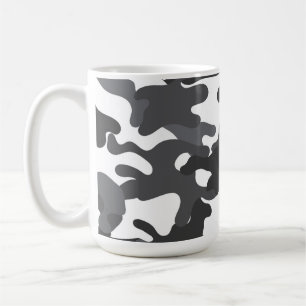 White Camouflage Beverage Travel Coffee Mug