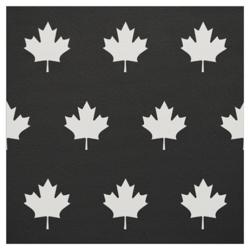 White Canada leaf - black fabric
