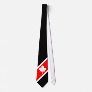 White Canadian Maple on Red White and Black Neck Tie
