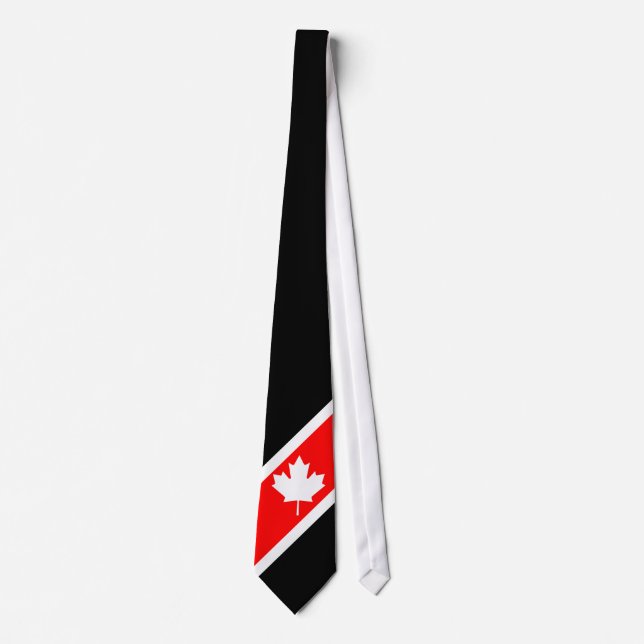 White Canadian Maple on Red White and Black Neck Tie (Front)