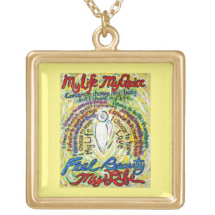 White Cancer Angel Art Poem Charm Jewelry Necklace