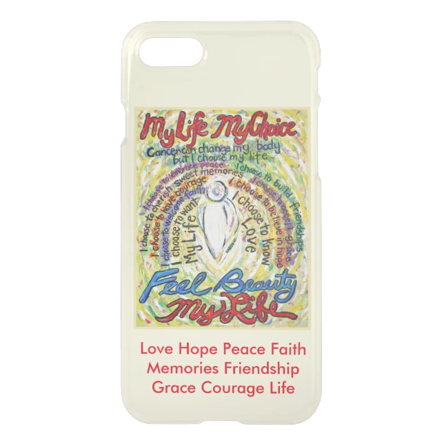 White Cancer Angel Poem Custom iPhone 7 Art Case (Back)