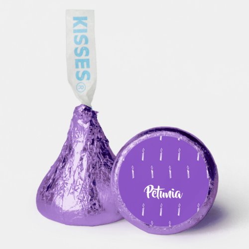 White candle on purple hershey®'s kisses®