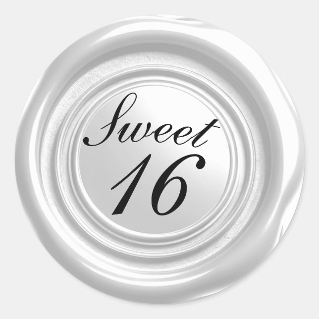 White Candle Wax Seal Drip Sweet 16 Wedding (Front)