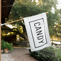 WHITE CANDY SIGN FLAG