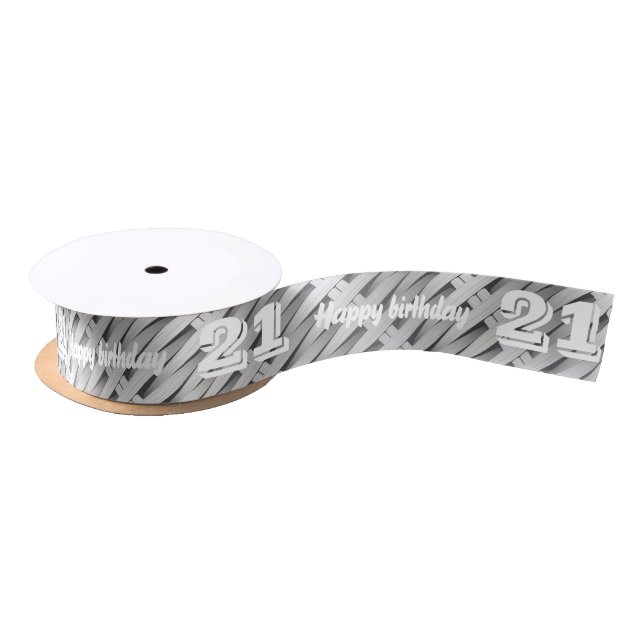 White cane wicker satin ribbon (Spool)