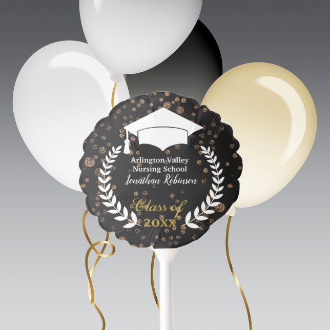 White Cap and Laurel Graduation Party Balloon (Creator Uploaded)